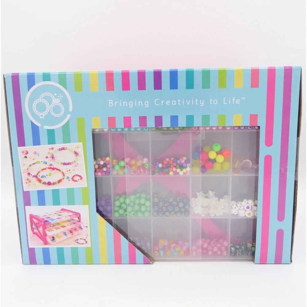 Make It Real Ultimate Bead Studio w/ Organizer 2600 Beads 2733 Total Pcs Ages 8+